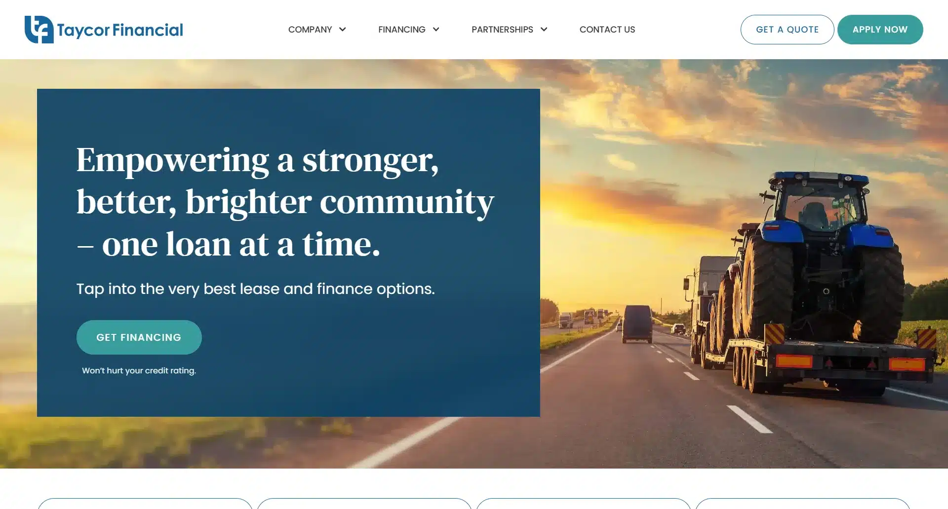 taycor financial homepage hero