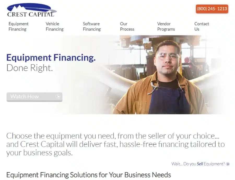 crest capital equipment financing hero