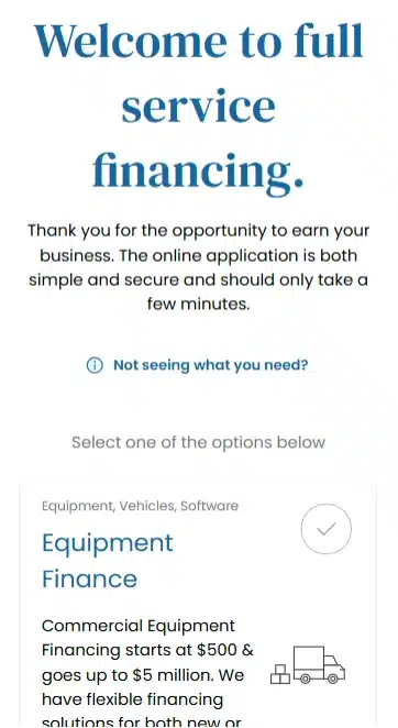 taycor financial heavy equipment application