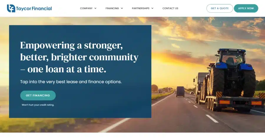 taycor financial heavy equipment financing hero