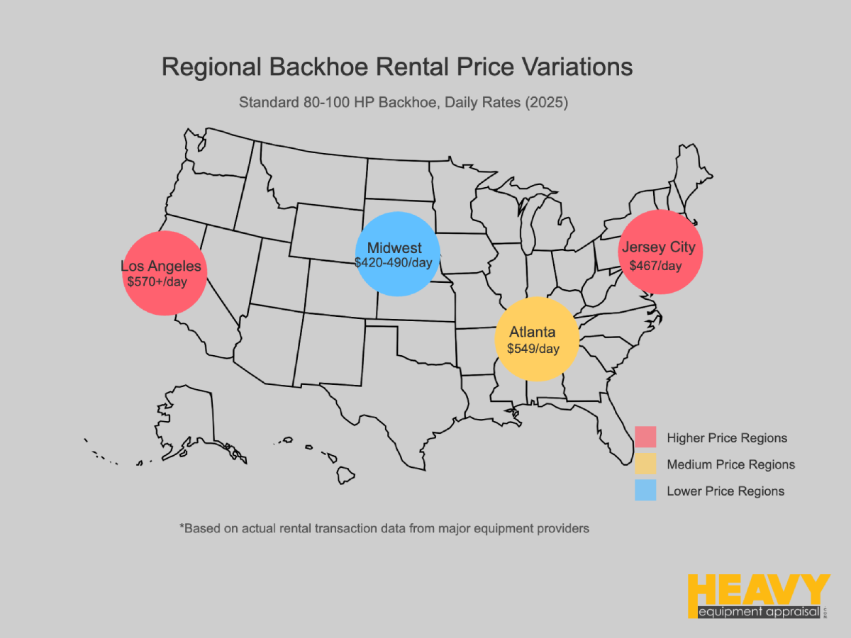 Regional Variations in Backhoe Rental Costs