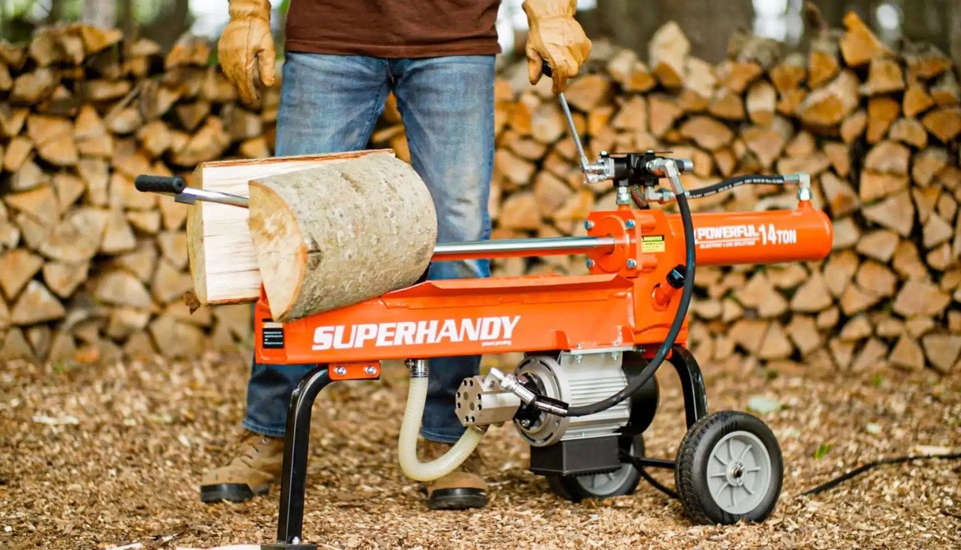 SuperHandy 14-Ton Electric Log Splitter (TRI-GUO084/GUO084)