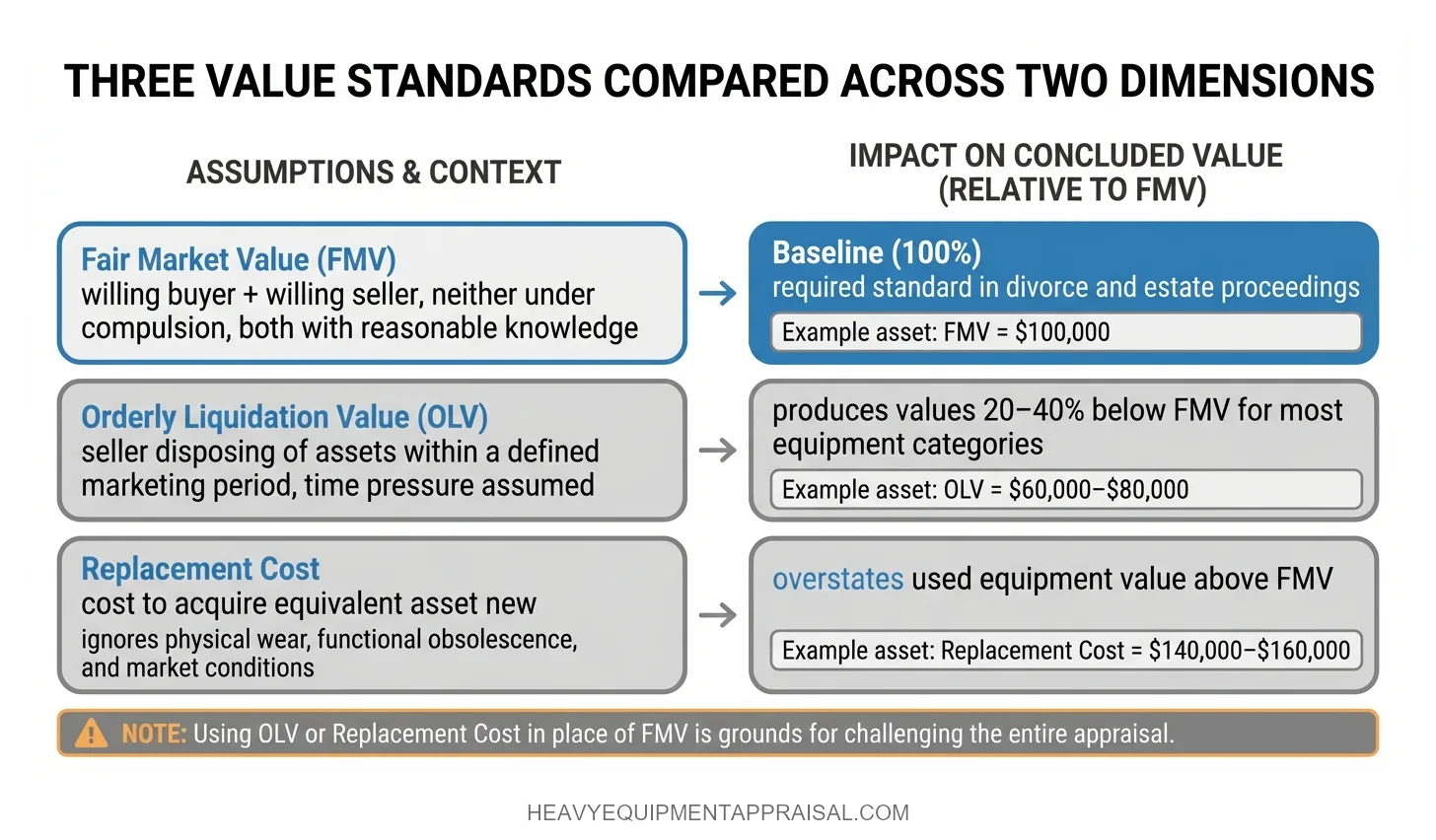 FMV vs. OLV vs. Replacement Cost
