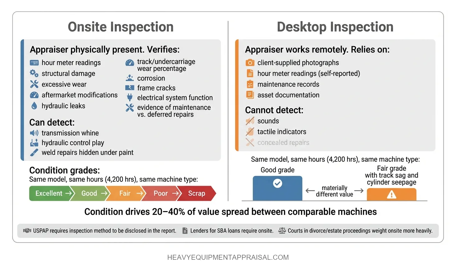 Inspection Method Comparison — Onsite vs. Desktop