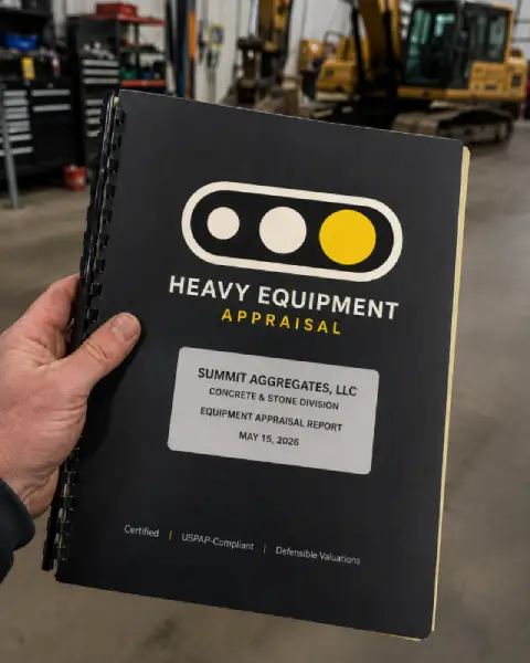 signed USPAP-compliant heavy equipment appraisal report